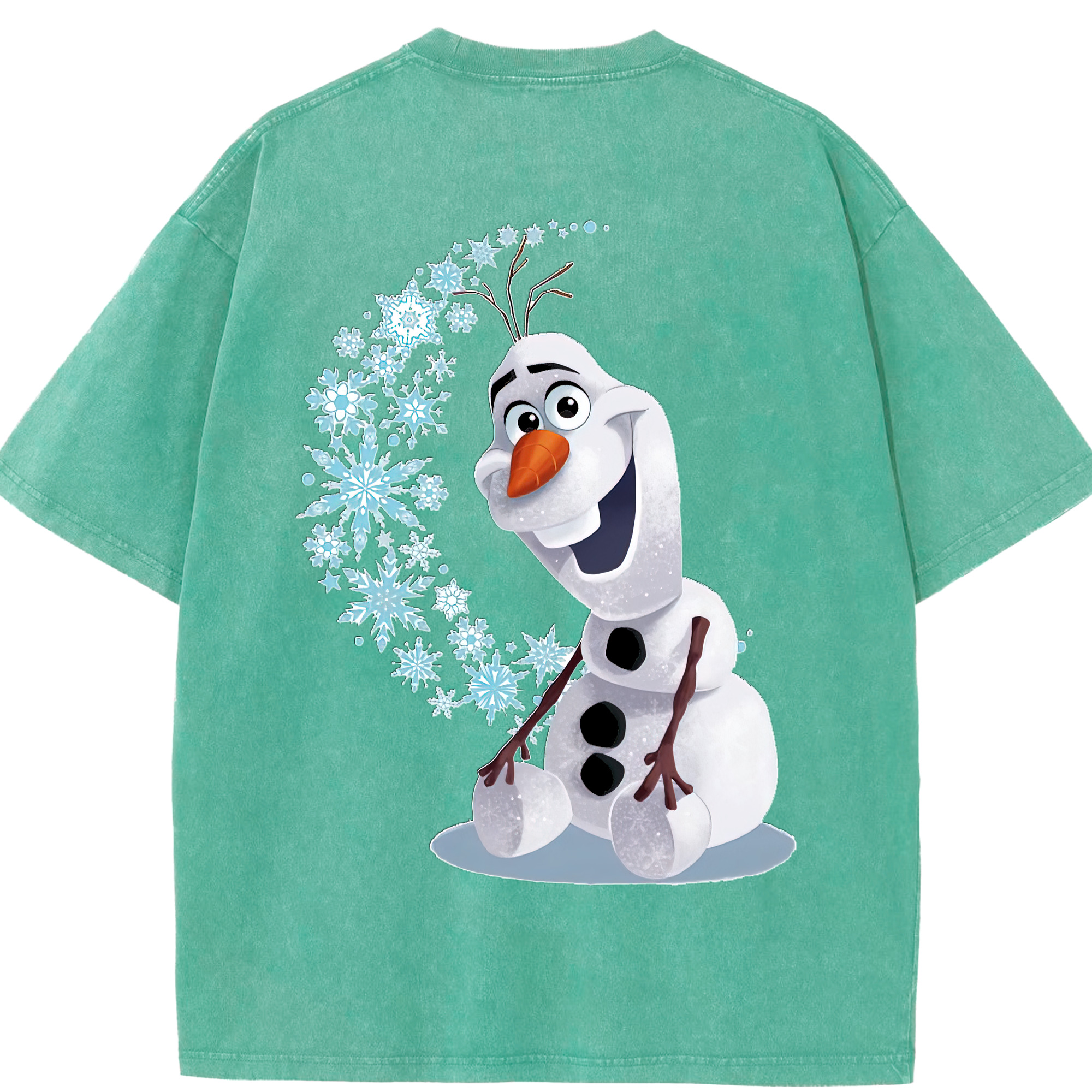 （画像用） アナと雪の女王 アンナ エルサ Frozen Anna Elsa 綿100% ヴィンテージ風 半袖Tシャツ（背面プリント）